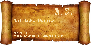 Malitsky Dorisz névjegykártya